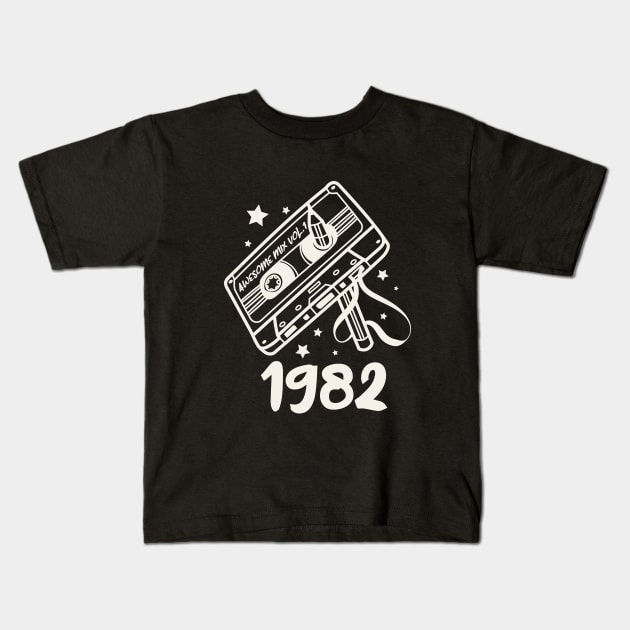 Awesome Mix Vol. 1 1982 Cassette Tape Vintage Kids T-Shirt by Nessanya